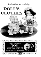 vintage knitting pattern for baby dolls and toddler dolls outfits