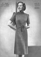 vintage ladies dress knitting pattern from 1930s