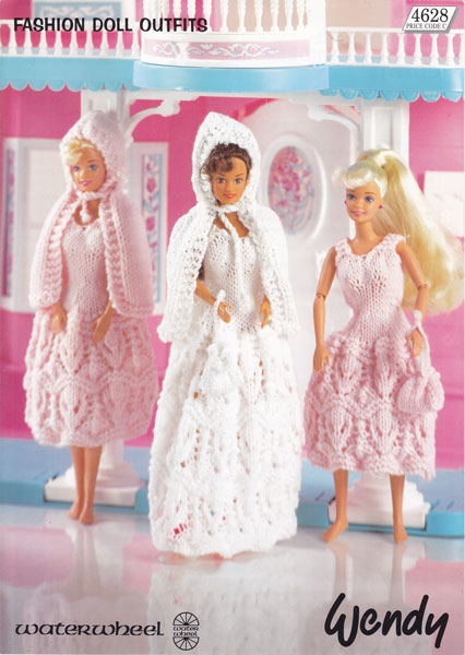 Wendy 4628 Great modern knitting pattern for Barbie or Sindy dress and