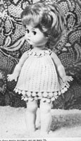Great vintage knitting pattern for baby doll pyjamas set with lace