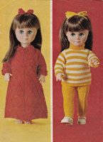 Great vintage doll knitting pattern with 6 outfits to fit 13.5 inch doll