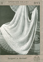 vintagte knitting pattern for baby shawls