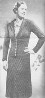Vintage ladies knitting pattern for suit from 1938
