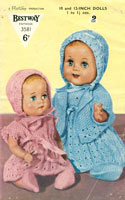 Gorgeous Vintage doll knitting pattern in vintage 2ply to fit 10 and 12 inch dolls 